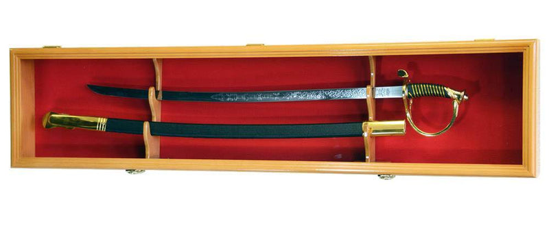 Large 1 Sword and Scabbard Display Case Cabinet (deeper 5 1/4" depth) - sfDisplay.com