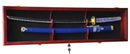 1 Sword and Scabbard Display Case Cabinet - Cherry Black Background - sfDisplay.com