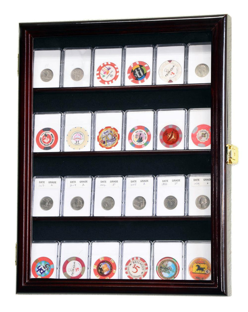 24 Collector NGC PCGS ICG Coin Slab Display Case Cabinet - sfDisplay.com