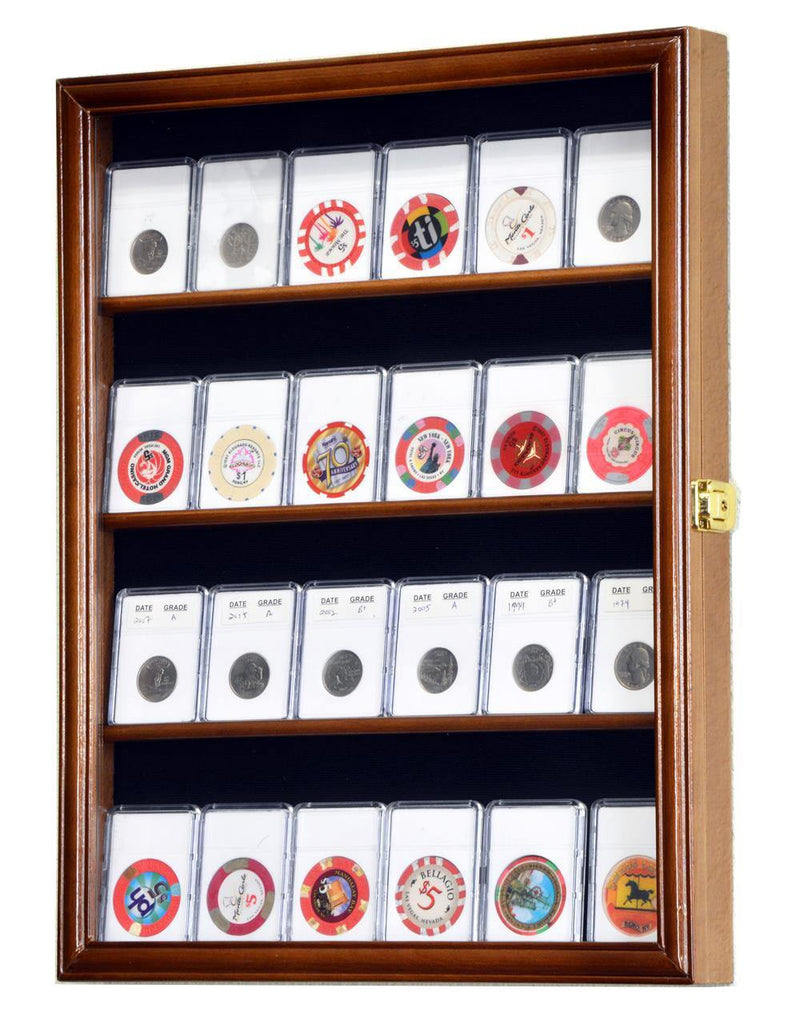 24 Collector NGC PCGS ICG Coin Slab Display Case Cabinet - sfDisplay.com