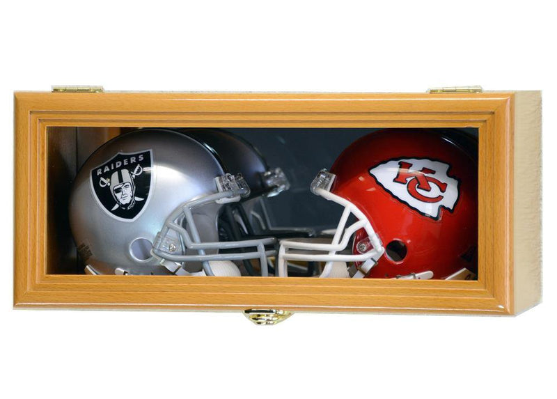 2 Mini Helmet Display Case Cabinet (Mirror Back) - sfDisplay.com