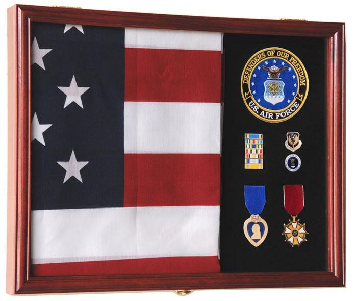 3x5, 4x6 Flag and Military Medals Display Case Cabinet - sfDisplay.com