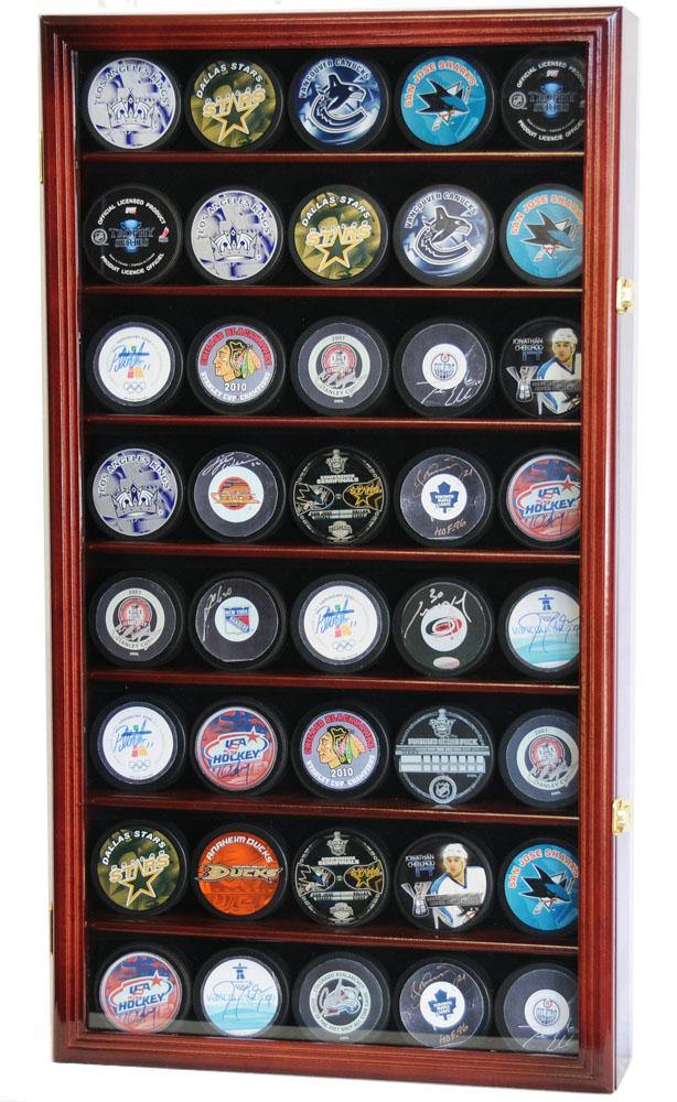 40 Hockey Puck Display Case Cabinet - sfDisplay.com