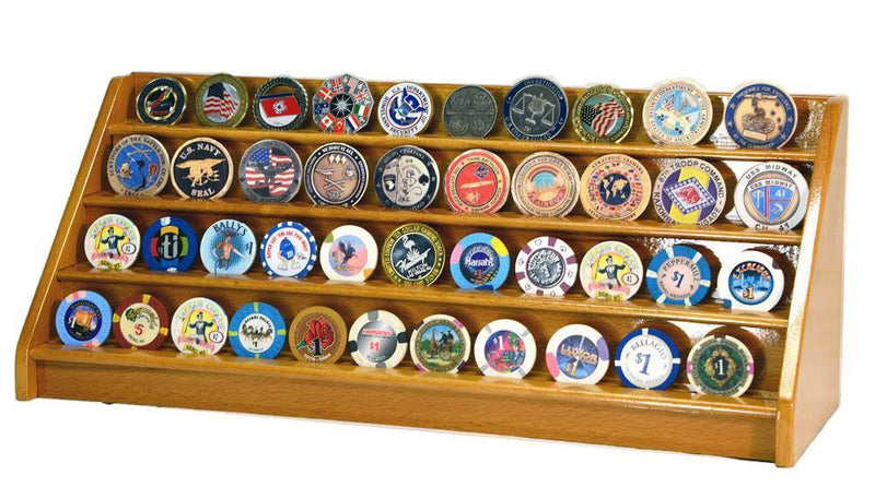 4 Row Challenge Coin / Casino Chip Display Rack - sfDisplay.com