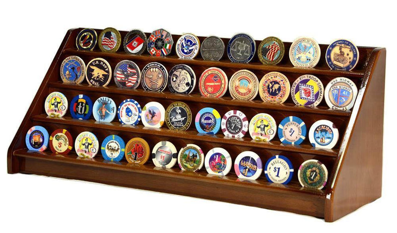 4 Row Challenge Coin / Casino Chip Display Rack - sfDisplay.com