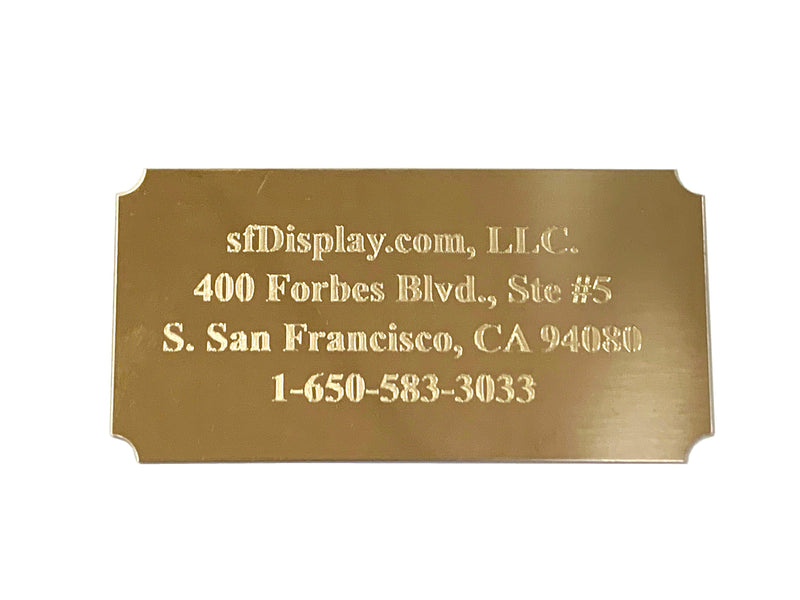 4x2 Engraving Plate with 4 lines of text - sfDisplay.com