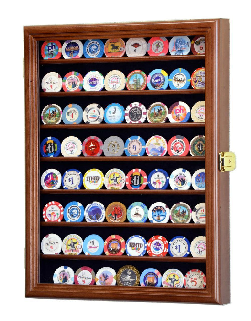 64 Casino Chip / Coin Display Case Cabinet - sfDisplay.com