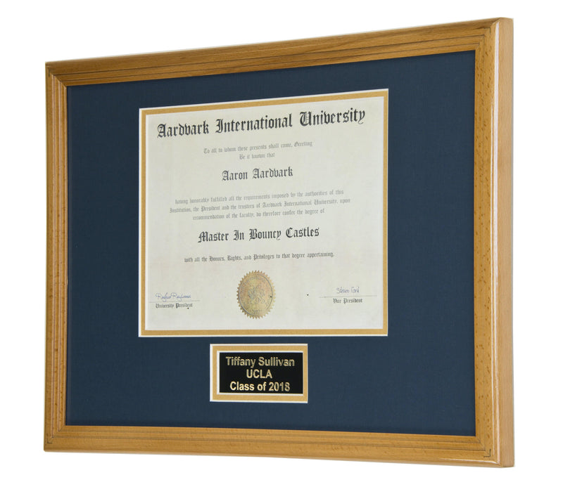 Diploma and Graduation Tassel Display Frame (w/ Custom Matting Colors) - sfDisplay.com