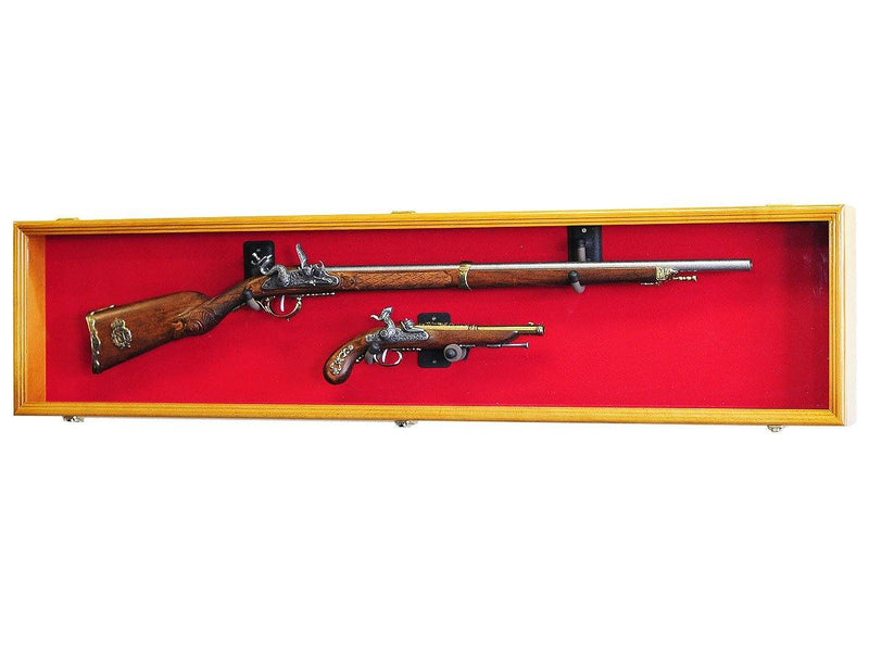 Long Rifle / Musket Gun Display Case Cabinet - 54" - sfDisplay.com