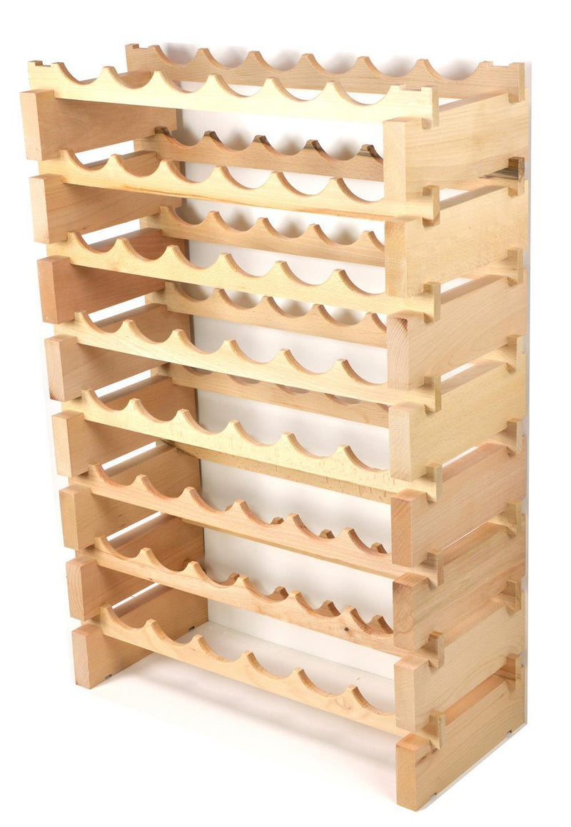 6X Bottles Pine Wood Modular Wine Rack Stackable (6 Bottles per Row) - sfDisplay.com