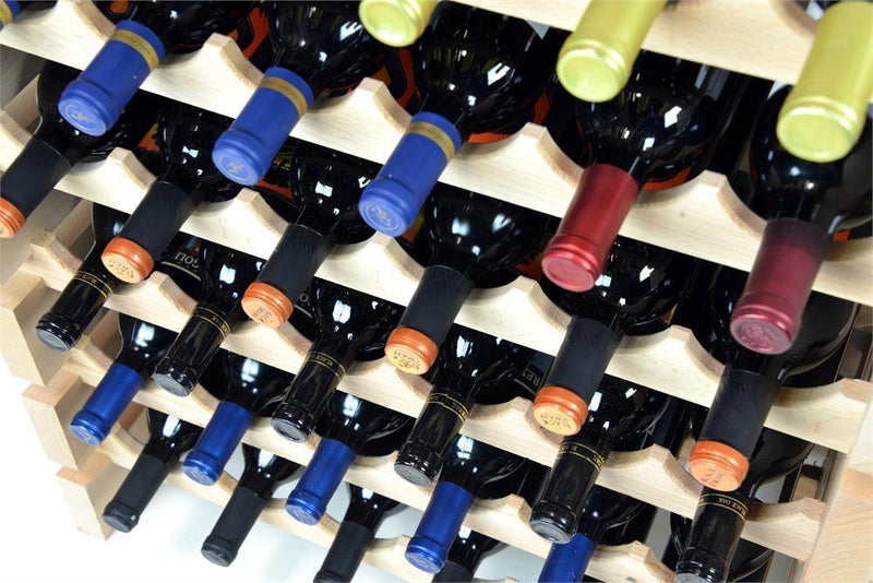 12X Bottles Pine Wood Modular Wine Rack Stackable (12 Bottles per Row) - sfDisplay.com