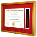 Diploma and Graduation Tassel Display Case Cabinet (w/ Custom Matting Colors) - sfDisplay.com