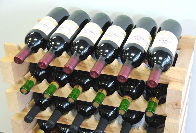 8X Bottles Pine Wood Modular Wine Rack Stackable (8 Bottles per Row) - sfDisplay.com