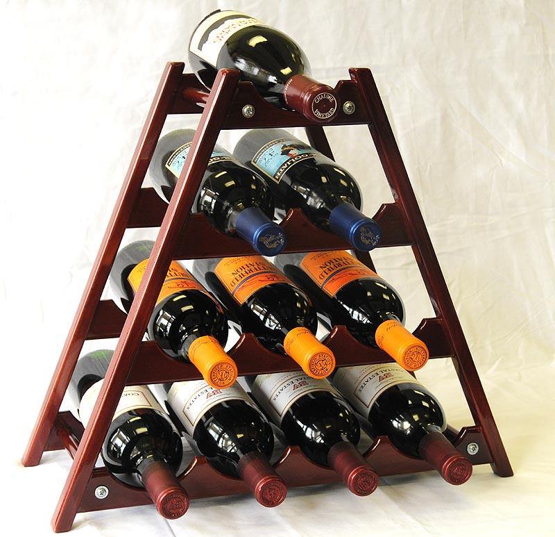 10 Bottles Hardwood Wine Stand / Rack - sfDisplay.com